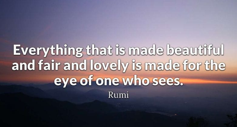 Everything that is made beautiful and fair and lovely is made for the eye of one who sees.