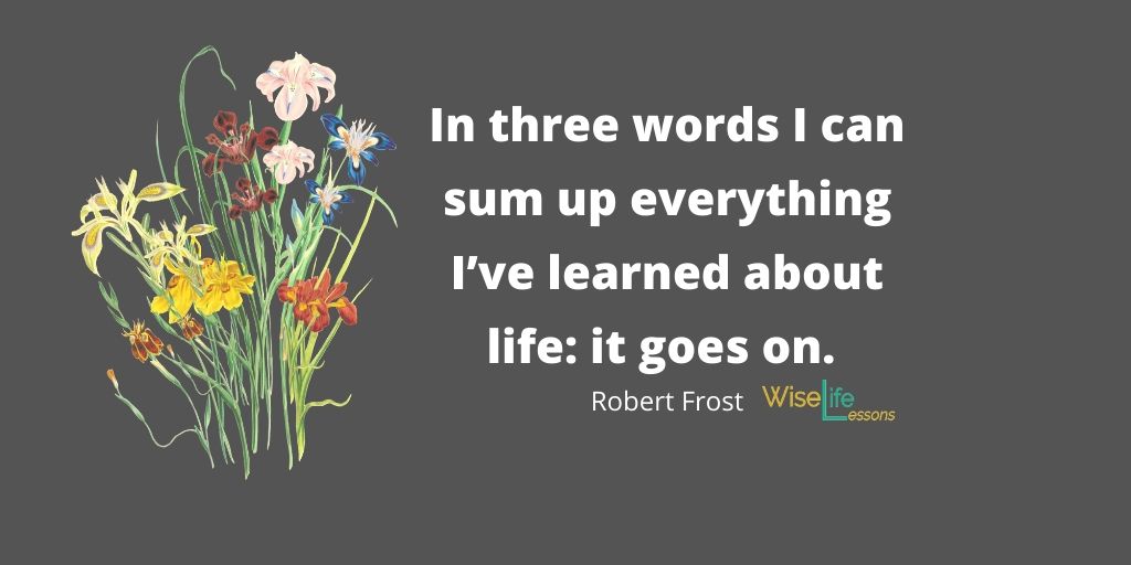 In three words I can sum up everything I’ve learned about life_ it goes on.