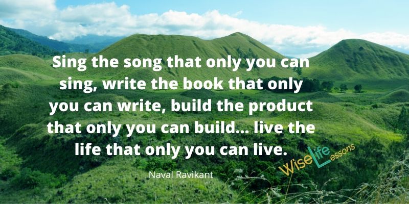 Sing the song that only you can sing, write the book that only you can write, build the product that only you can build… live the life that only you can live.