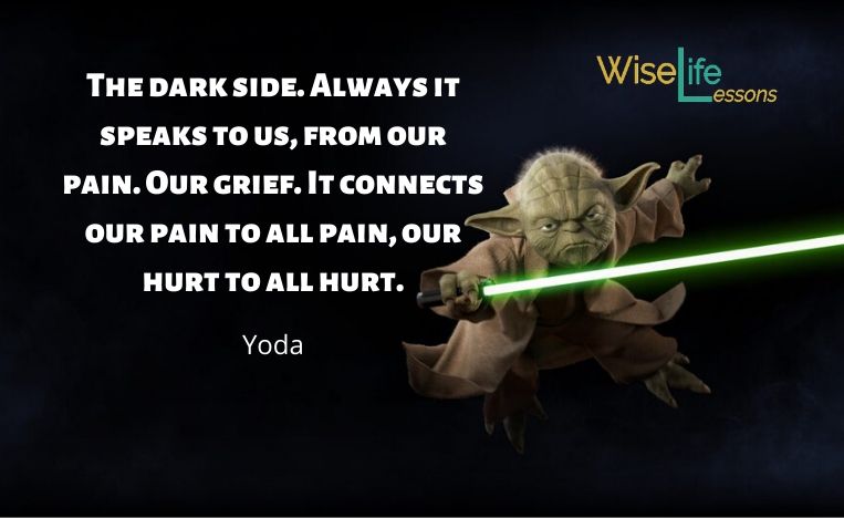 The dark side. Always it speaks to us, from our pain. Our grief. It connects our pain to all pain, our hurt to all hurt.